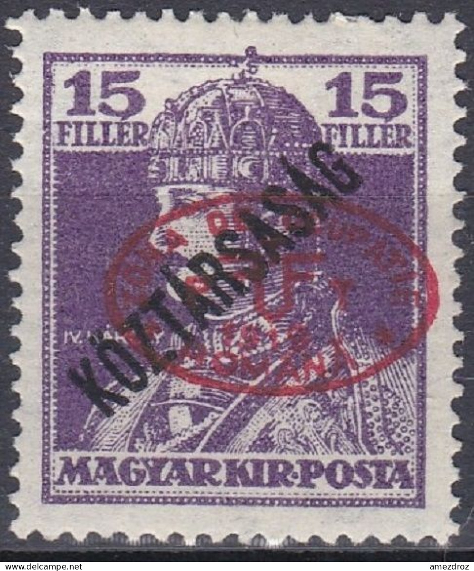 Hongrie Debrecen 1919 Mi 57a MH * Roi Charles IV    (A8) - Debreczen