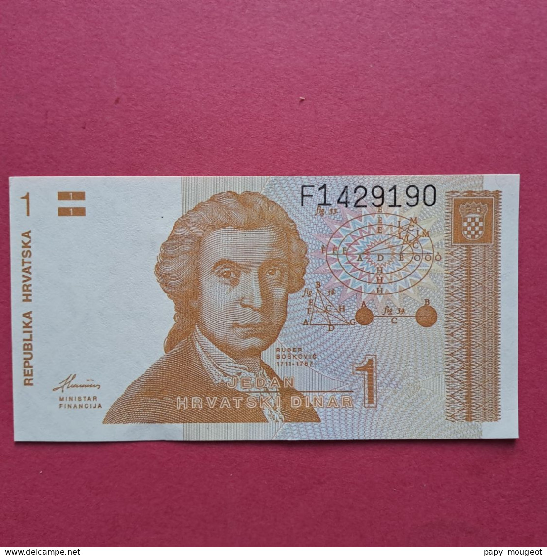 Croatie - 1 Dinar 1991 UNC - Croatie