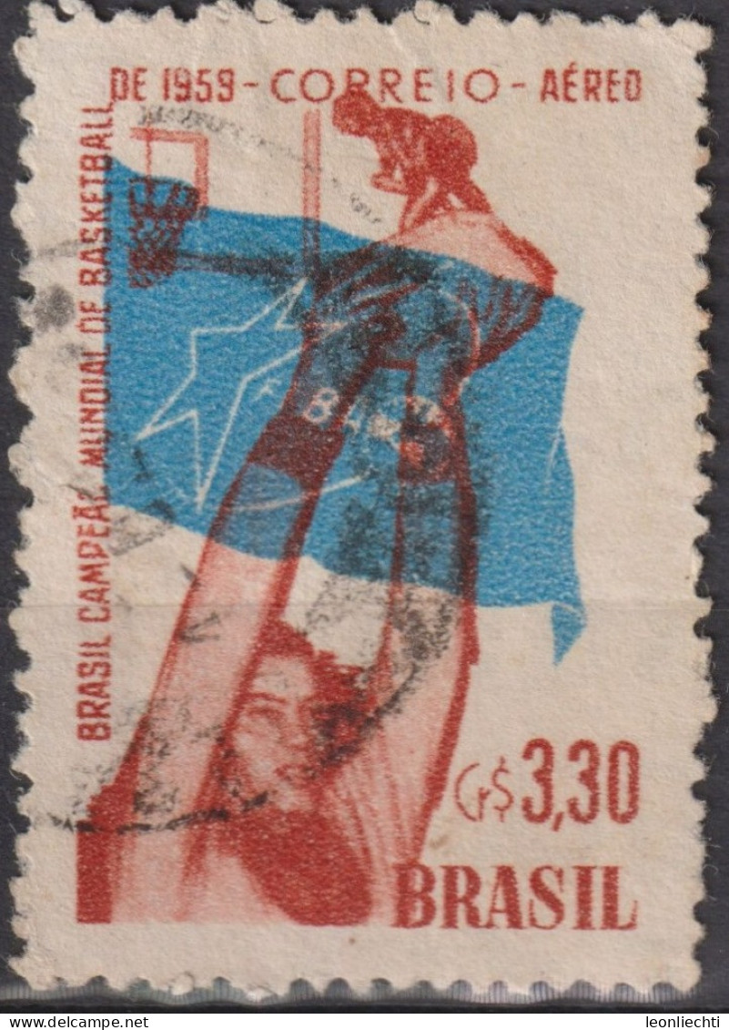 1959 Brasilien AEREO ° Mi:BR 955, Sn:BR C89, Yt:BR PA77, Brazil, World Champion Basketball - Usati