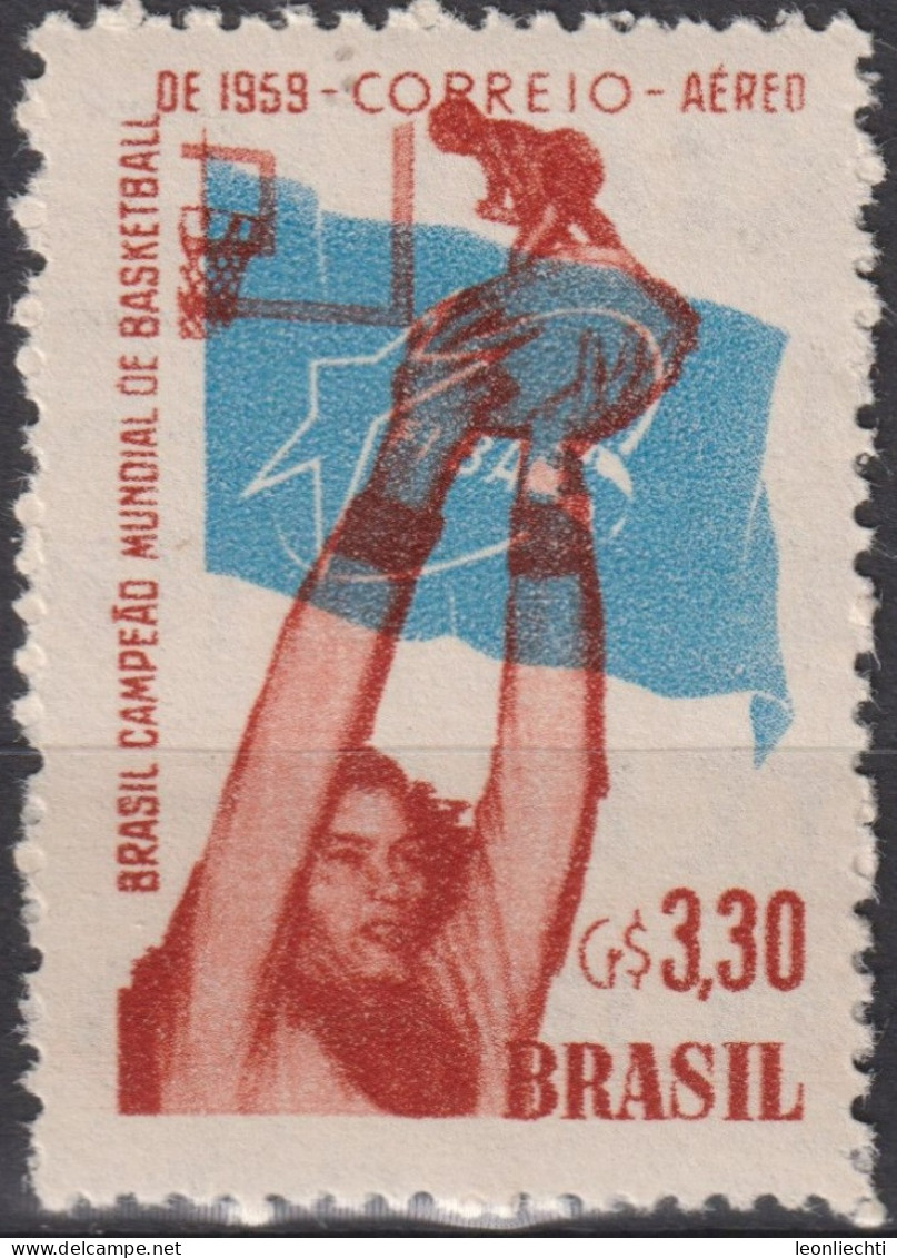 1959 Brasilien AEREO ** Mi:BR 955, Sn:BR C89, Yt:BR PA77, Brazil, World Champion Basketball - Poste Aérienne