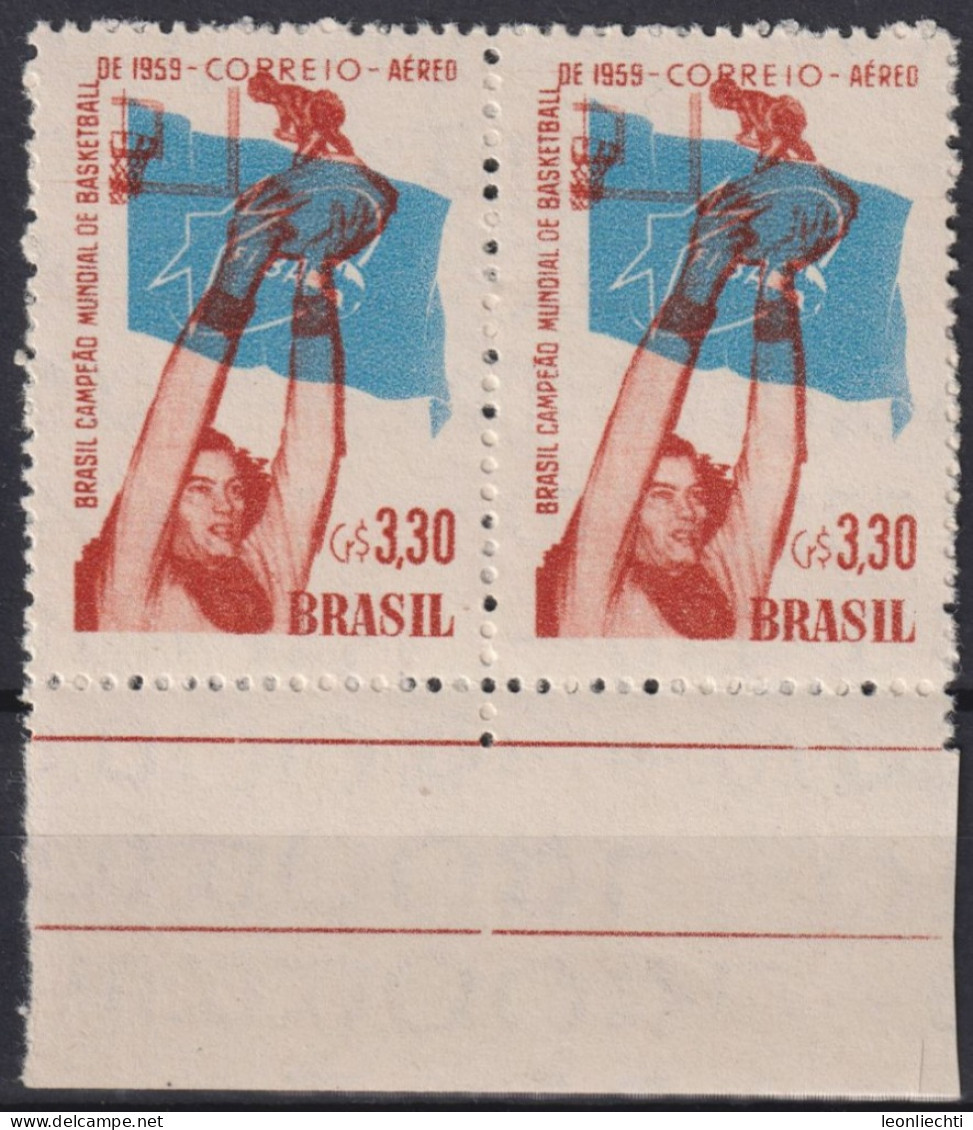 1959 Brasilien AEREO ** Mi:BR 955, Sn:BR C89, Yt:BR PA77, Brazil, World Champion Basketball - Unused Stamps