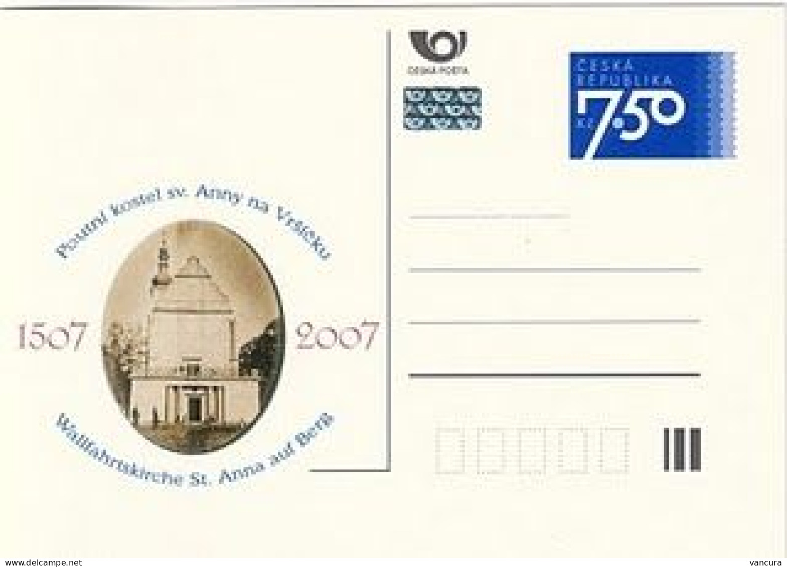 CDV C Czech Republic Wallfahrtskirche St. Anna Auf Berg 2007 - Postcards