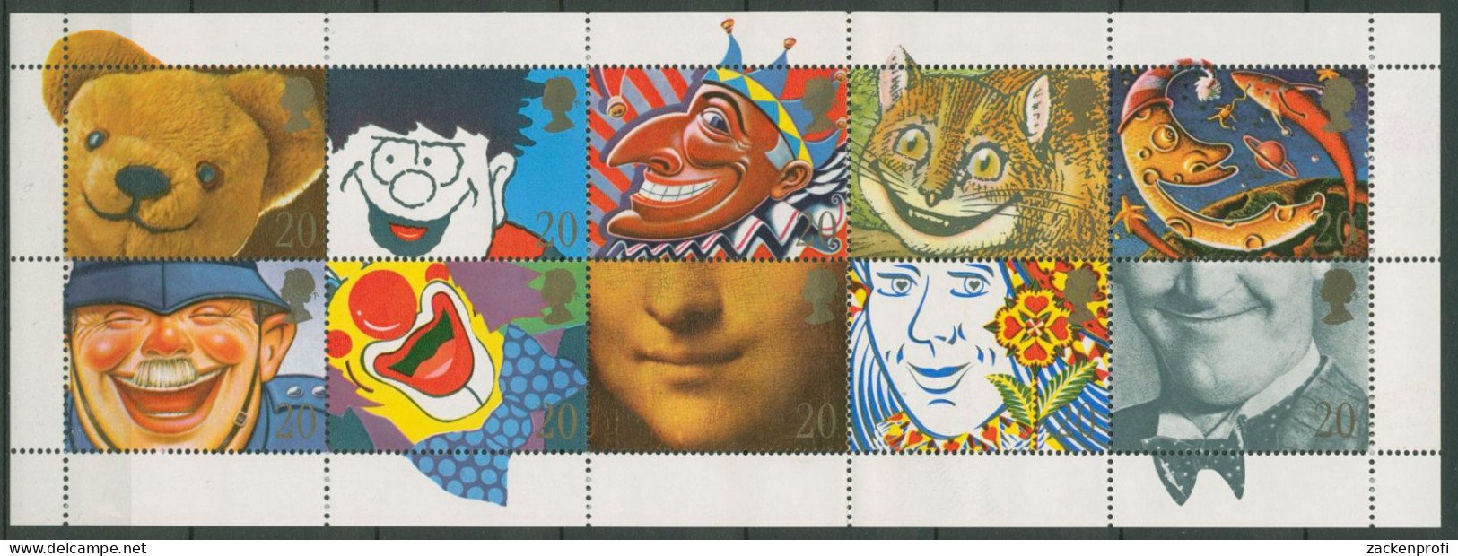 Großbritannien 1991 Teddy Clown 1327/36 I A K Postfrisch, Gefaltet (SG28111) - Blocs-feuillets