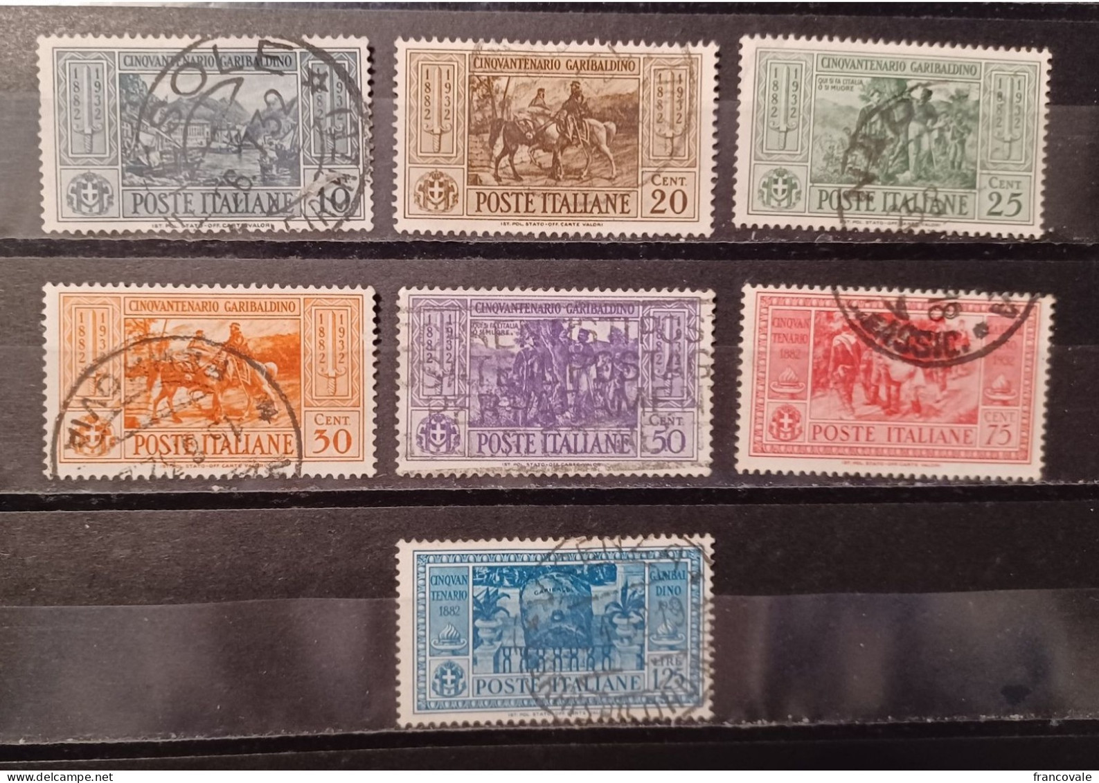 Italia L1275 Regno 1932 (Sass. 315-321) Garibaldi Serie 7 Valori - Oblitérés