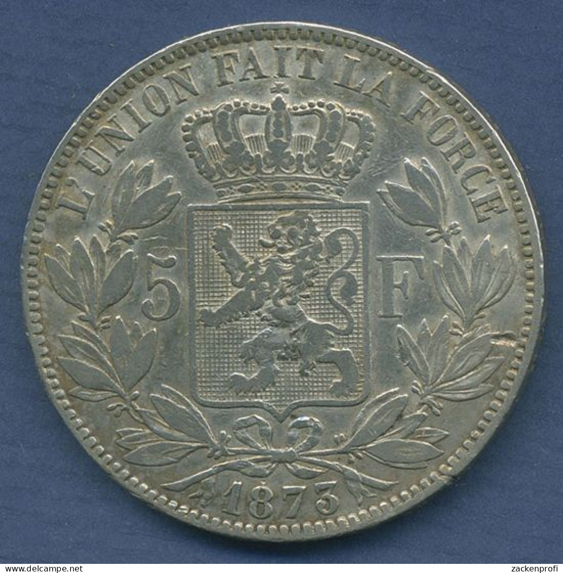 Belgien 5 Francs 1873, Leopold II., KM 24 Sehr Schön (m6414) - 5 Francs