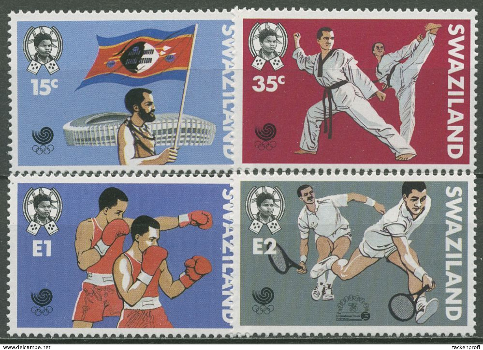 Swaziland 1988 Olympische Sommerspiele Seoul Boxen Tennis 544/47 Postfrisch - Swaziland (1968-...)