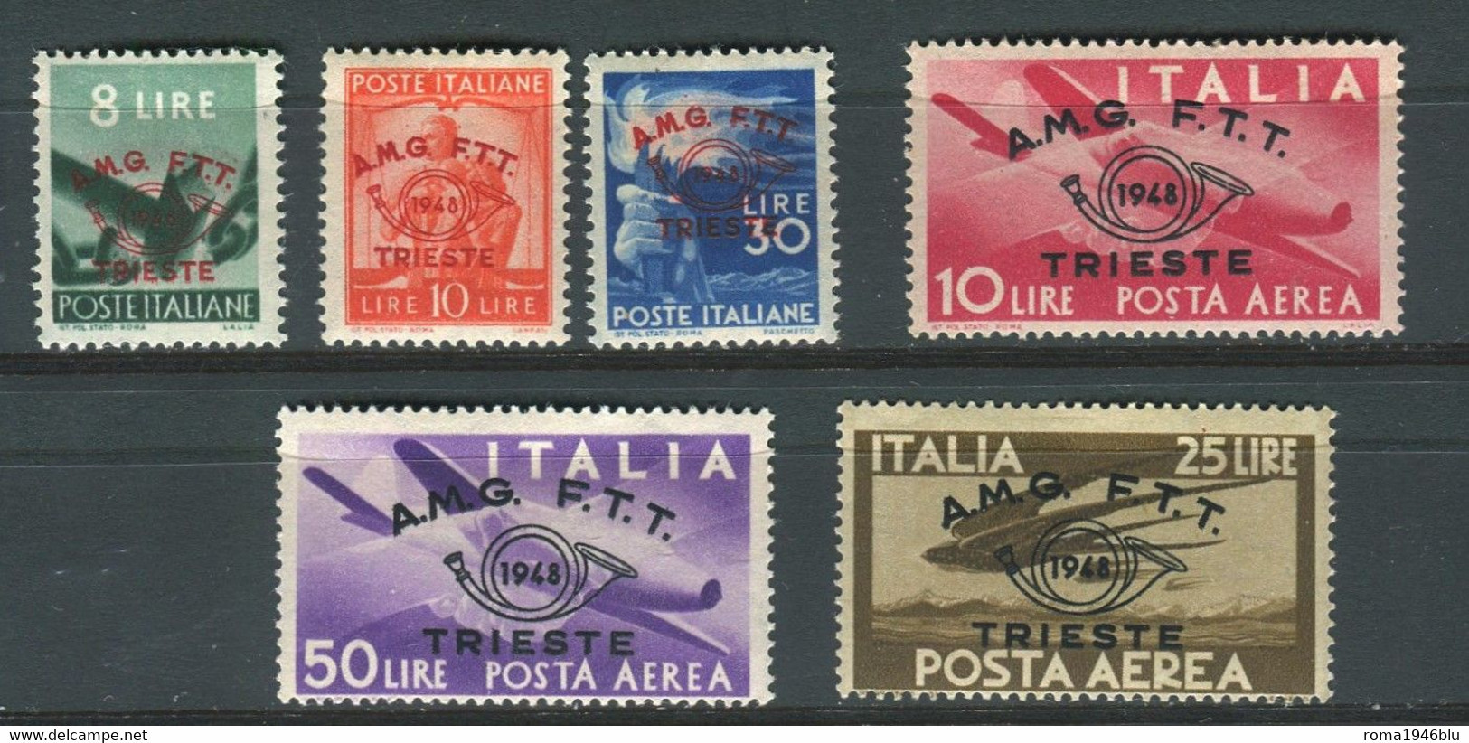 TRIESTE A 1948 CONVEGNO FILATELICO SERIE CPL.  ** MNH - Nuovi