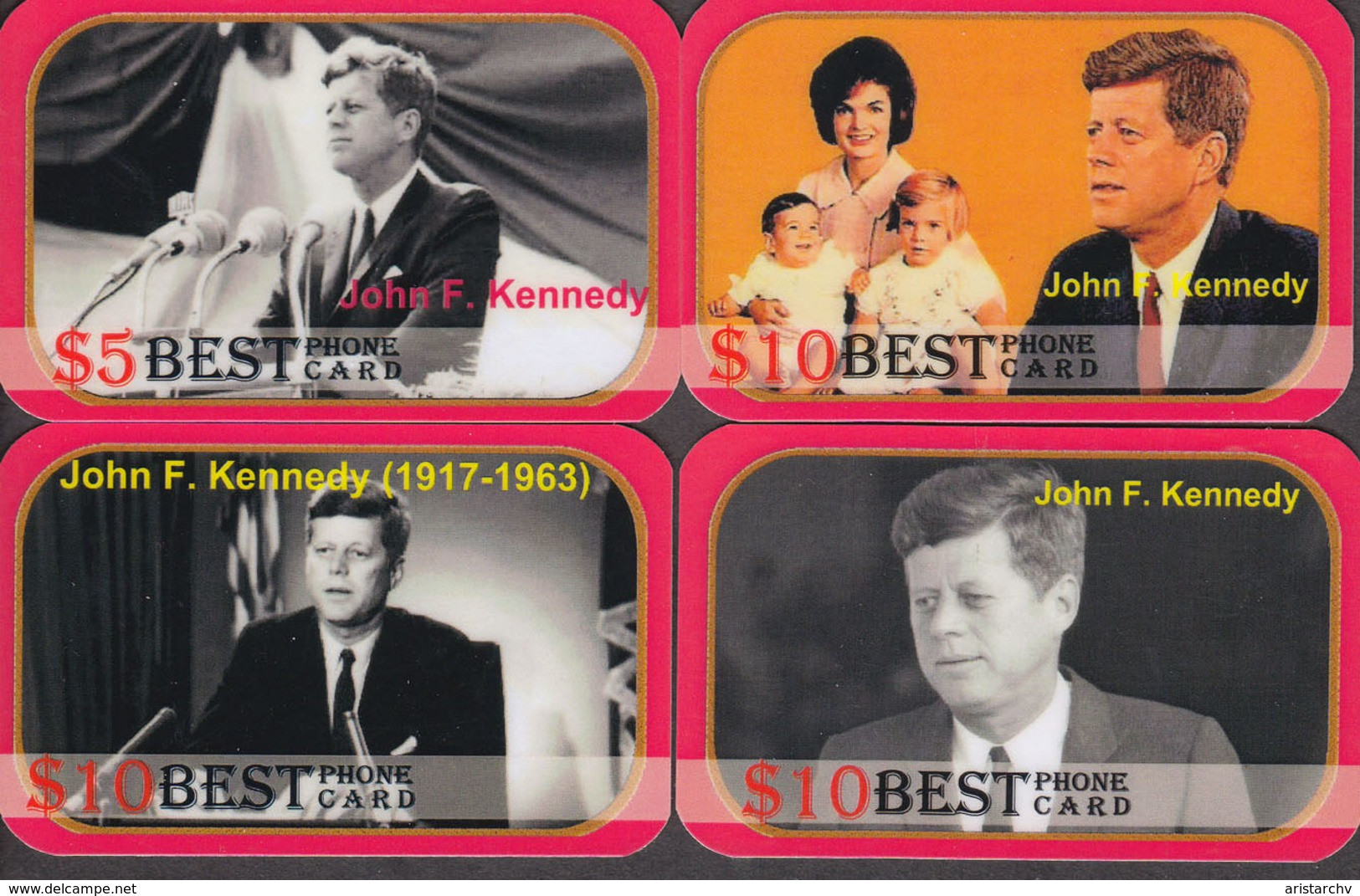 USA PRESIDENT JOHN F. KENNEDY SET OF 24 PHONE CARDS - Characters