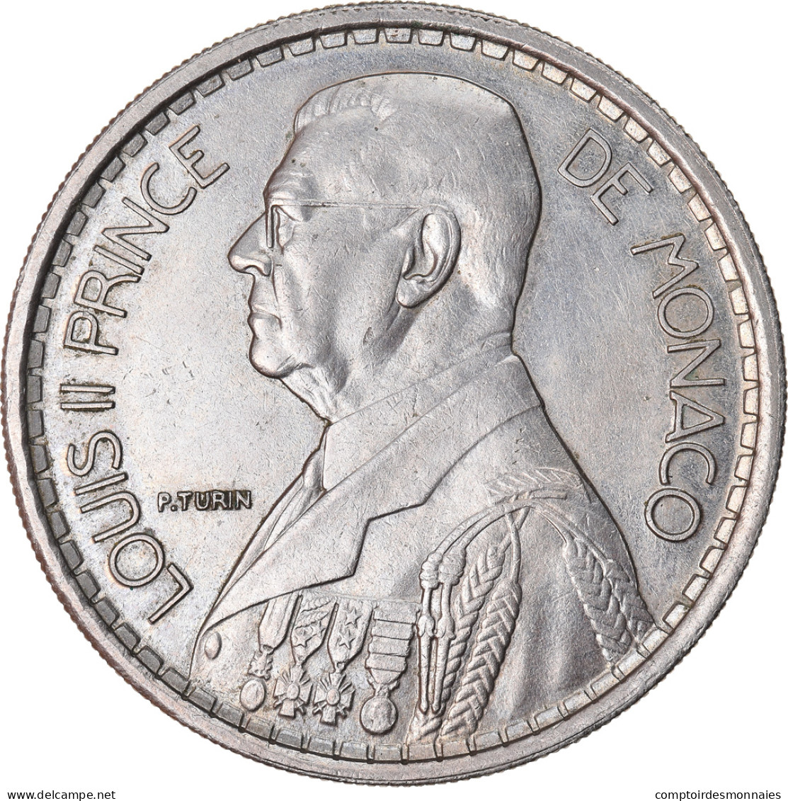 Monnaie, Monaco, Louis II, 20 Francs, Vingt, 1947, TTB, Copper-nickel - 1922-1949 Louis II.