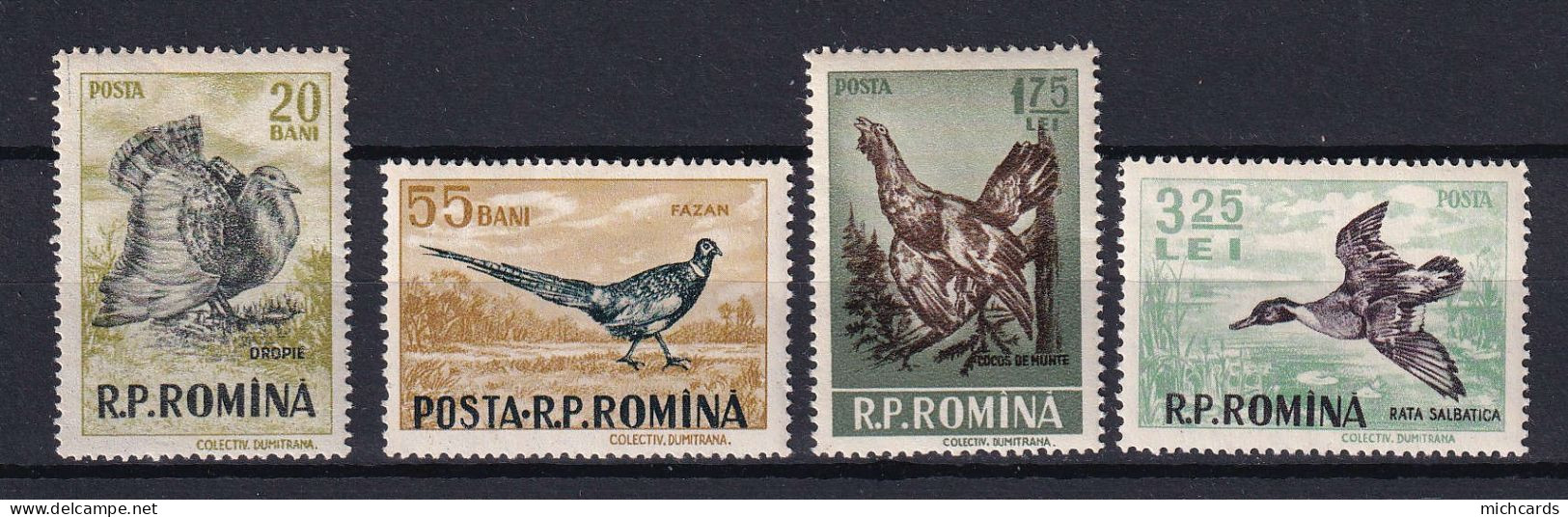 172 ROUMANIE 1956 - Y&T 1439-1442-1446-1448 - Complet Oiseau - Neuf ** (MNH) Sans Charniere - Neufs