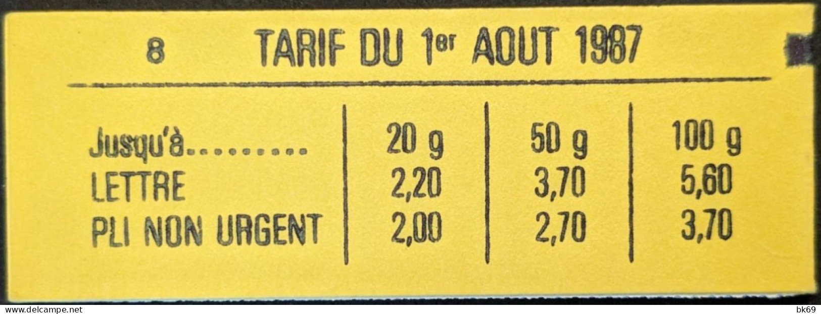 2376-C10 Lettre D Conf.8 Liberté 2.20 Rouge Carnet Fermé - Moderni : 1959-…