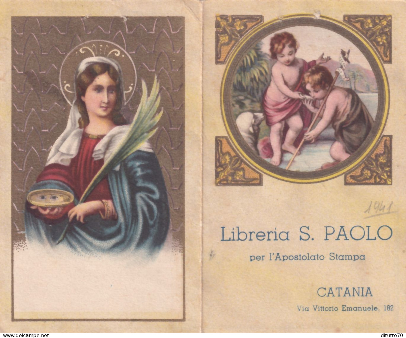 Calendarietto - Libreria S.paolo - Per L'apostolato Stampa - Catania - Anno 1941 - Petit Format : 1941-60