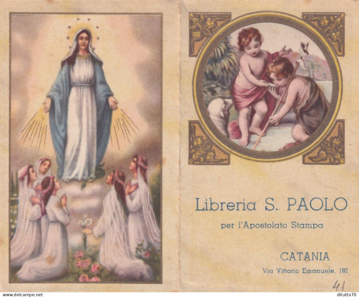 Calendarietto - Libreria S.paolo Per L'apostolato Stampa - Catania - Anno 1941 - Petit Format : 1941-60
