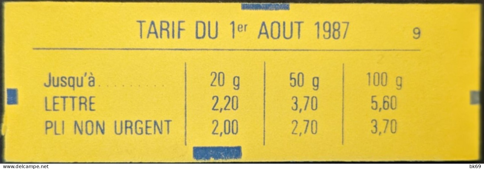 2376-C11 Daté 5/2-2-88 Conf.9 Liberté 2.20 Rouge Carnet Fermé - Modern : 1959-…