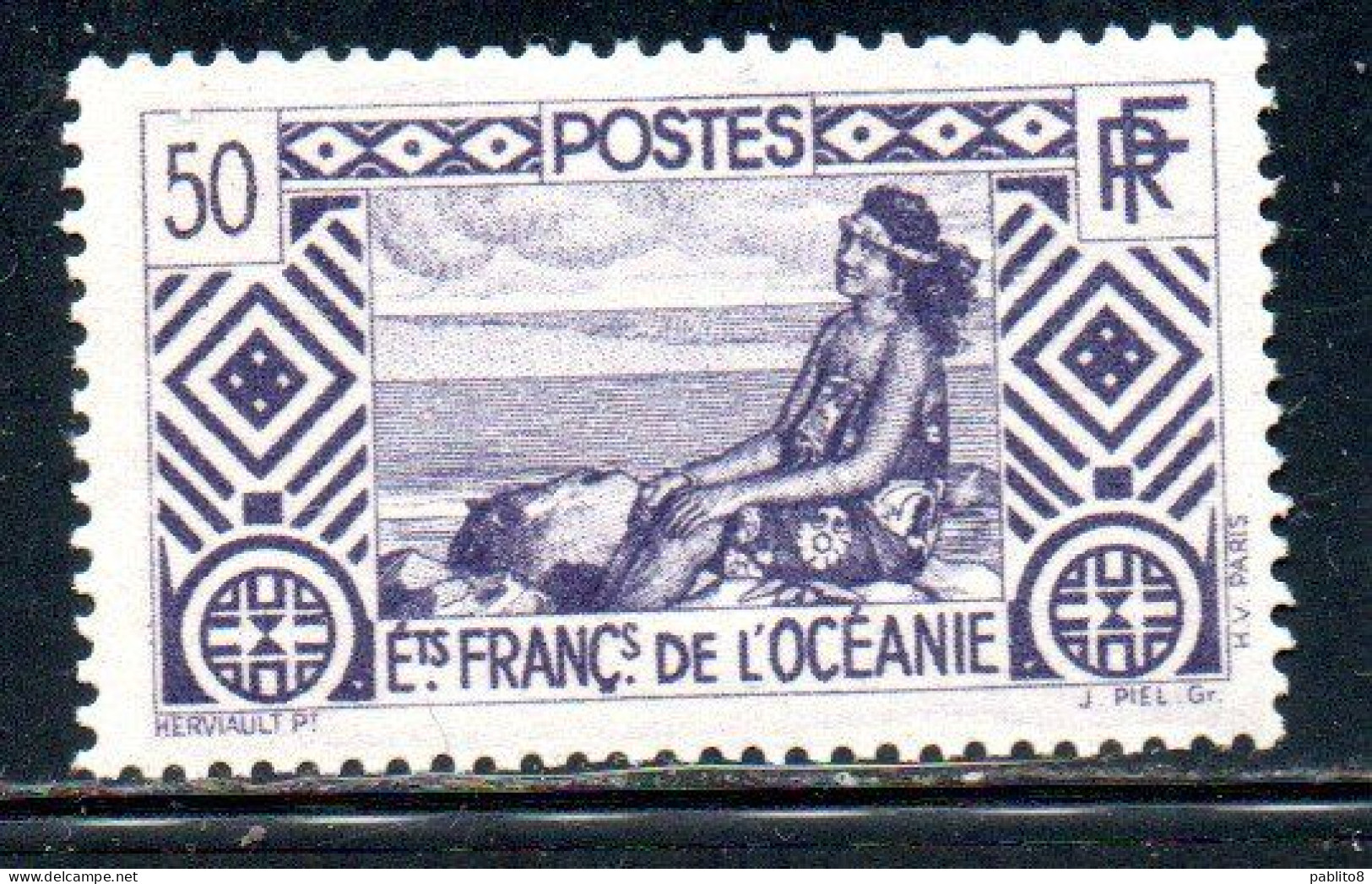 ETABLISSEMENTS DE L'OCEANIE FRENCH OCEANIA 1934 1940 TAHITIAN GIRL 50fr MNH - Neufs