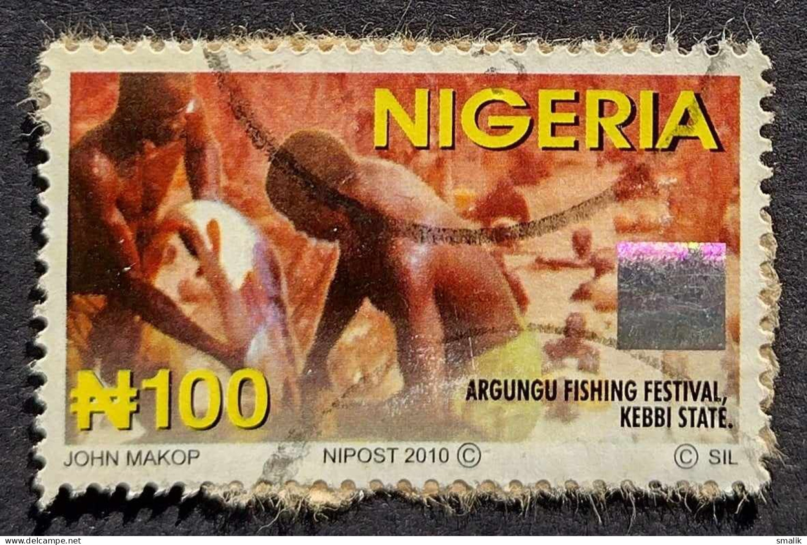 NIGERIA 2010 - Argungu Fishing Festival Kebbi State, Hologram Stamp Unusual, Fine Used - Nigeria (1961-...)
