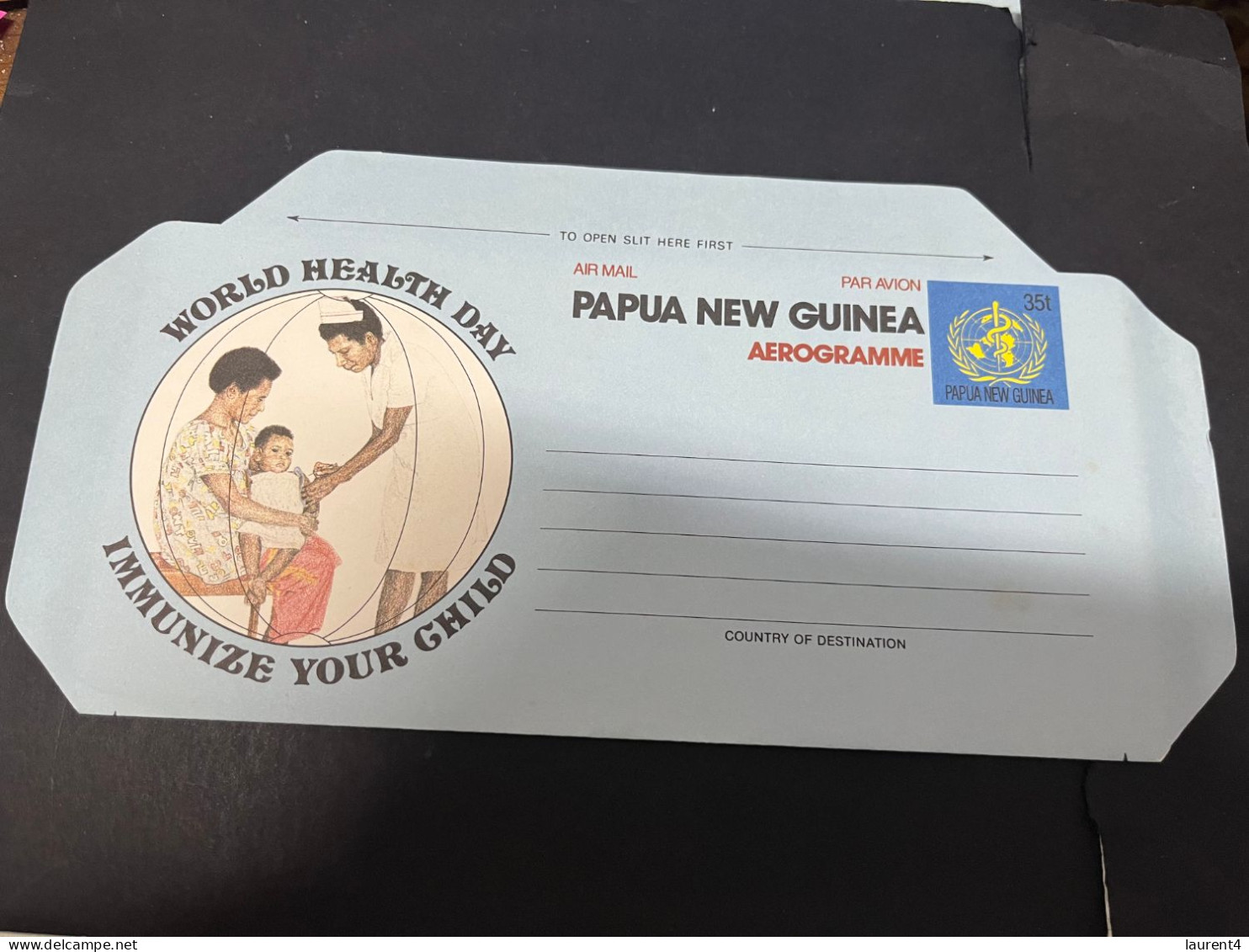 5-3-2024 (2 Y 14) Papua New Guinea Aerogramme - WHO X 2 - 35 T - Papua New Guinea