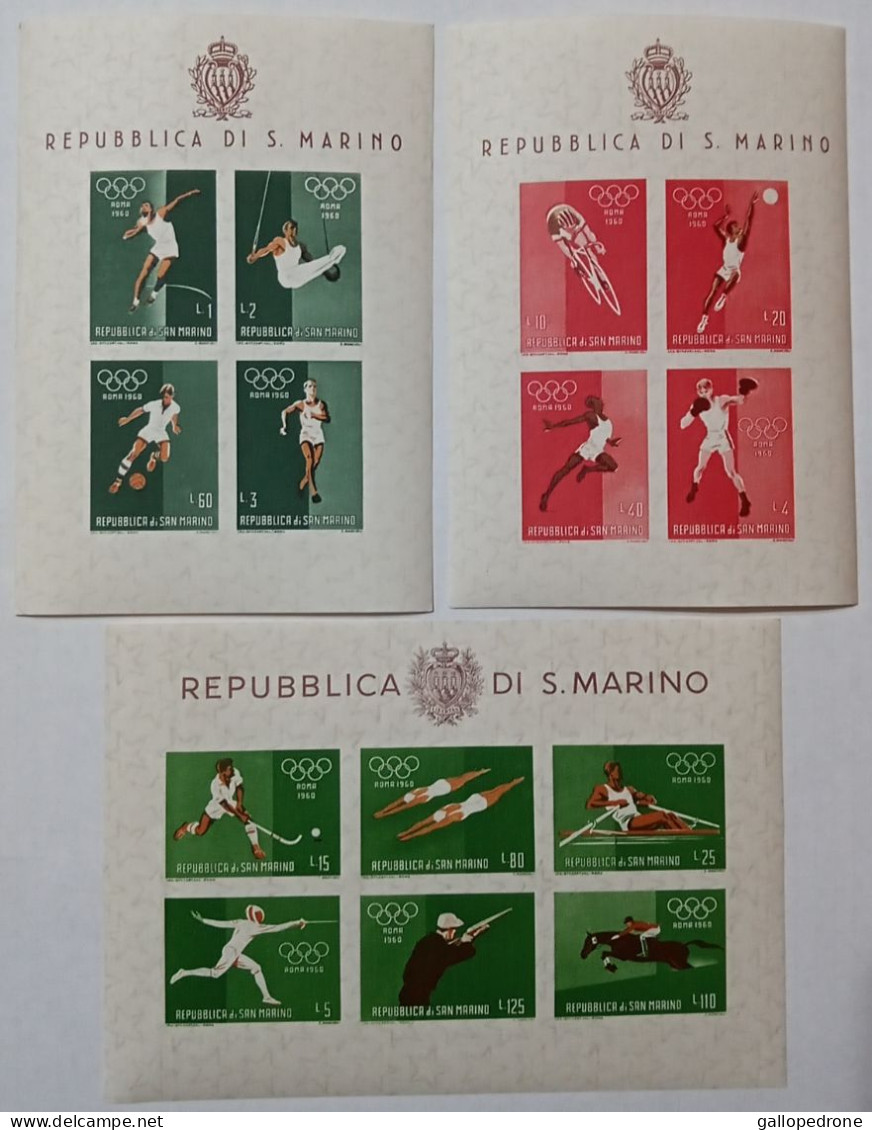1960 San Marino, Serie Complete-Francobolli Nuovi 47 Valori + 3 Foglietto-MNH ** - Nuevos