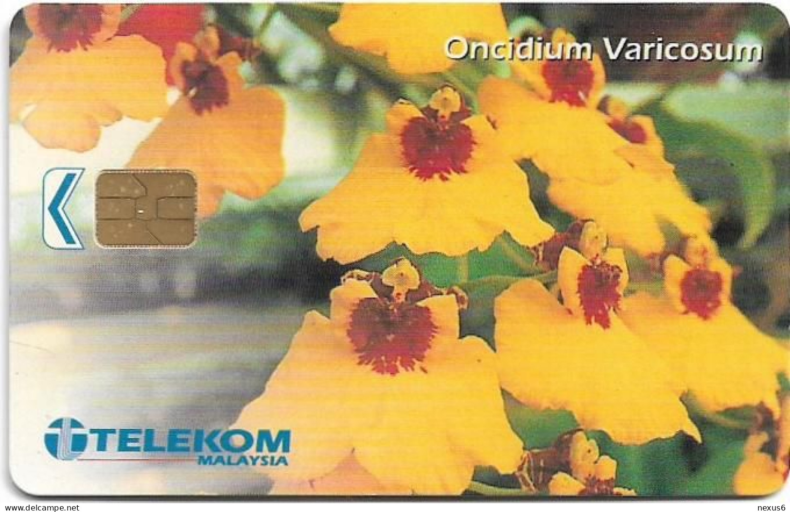 Malaysia - Telekom Malaysia (chip) - Oncidium Varicosum Flower, Chip Siemens S5, 50RM, Used - Malasia