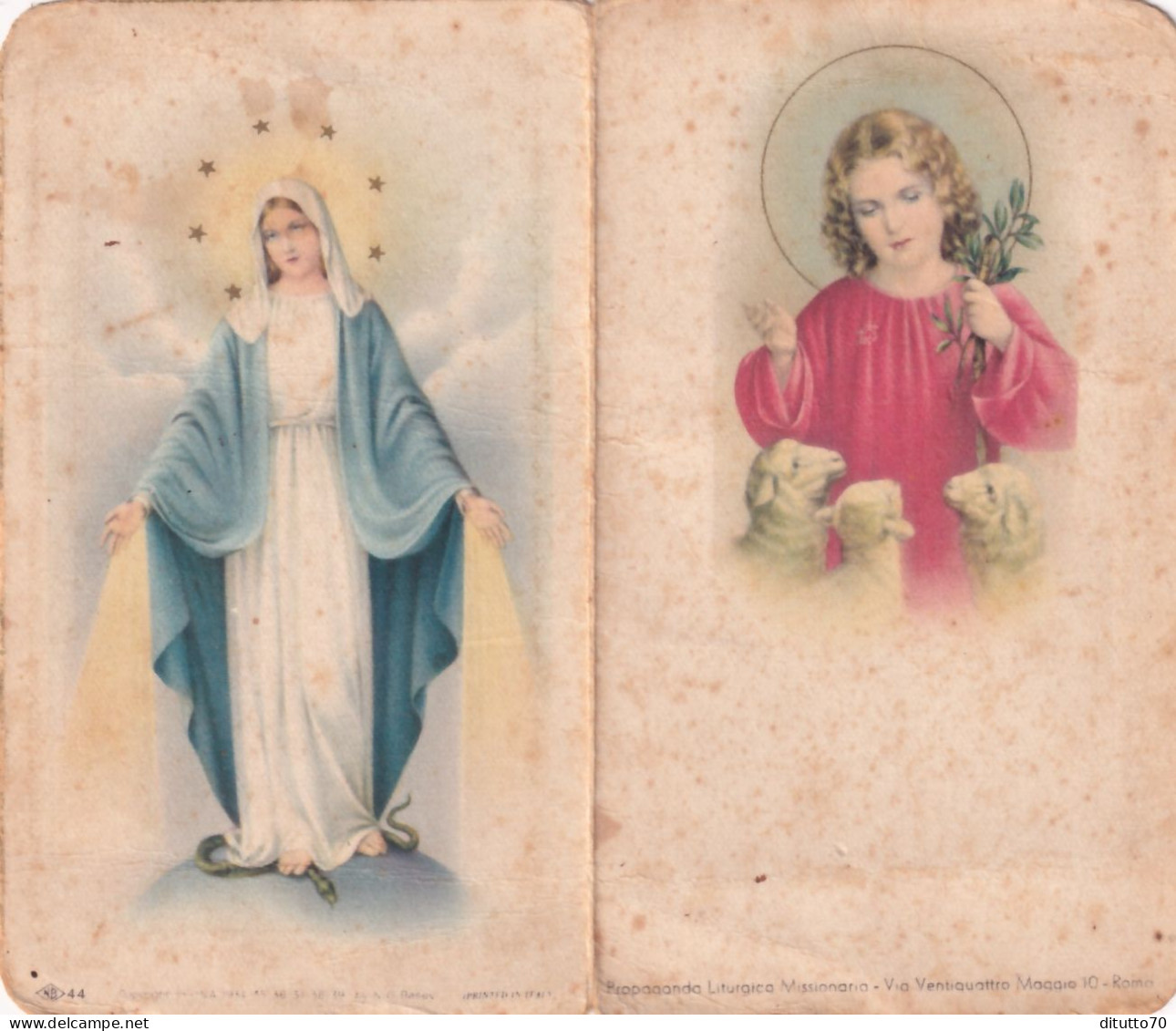 Calendarietto - Madonna - Gesù - Anno 1943 - Petit Format : 1941-60