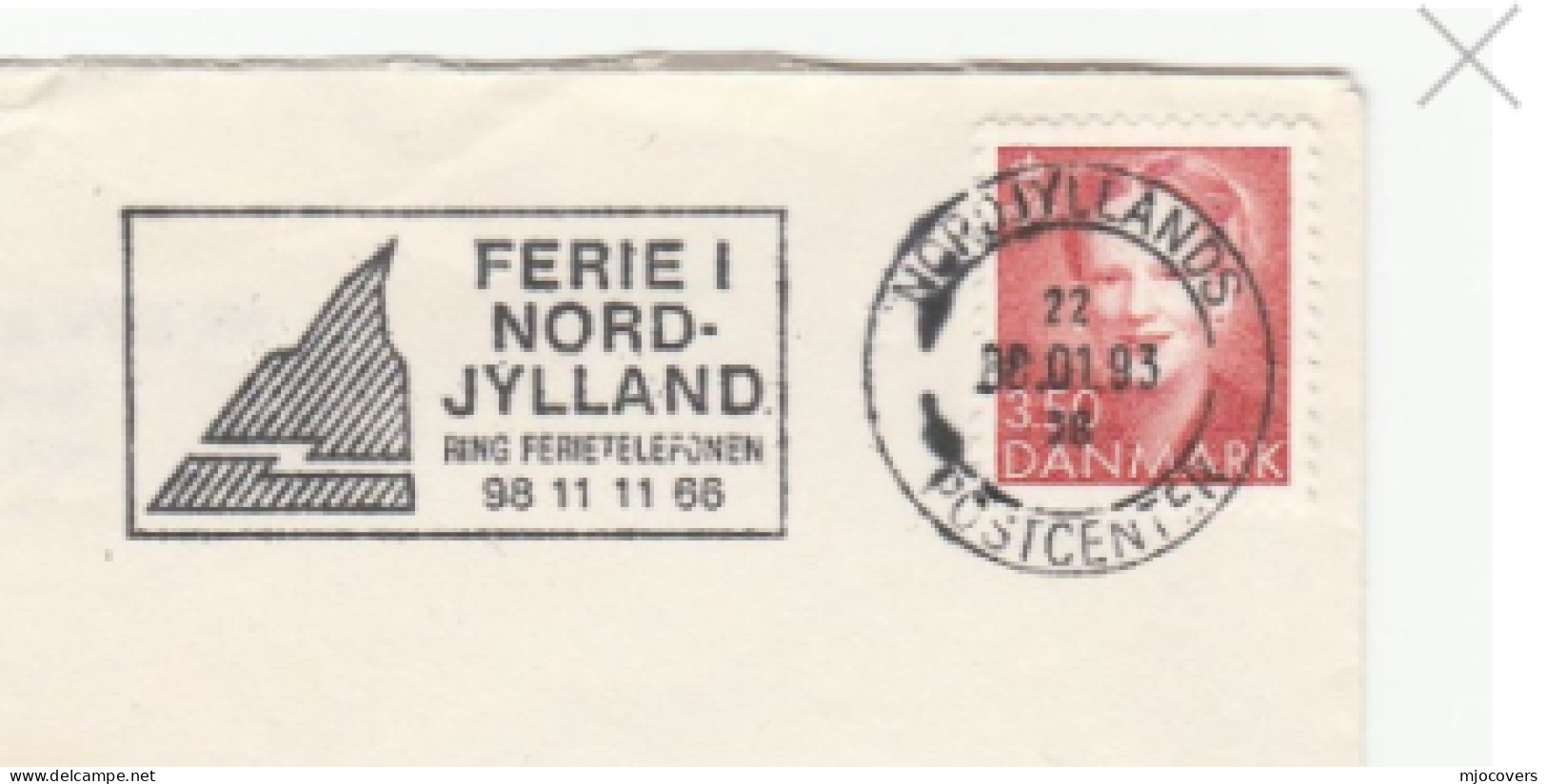 1993 Cover HOLIDAY In NORTH JUTLAND Slogan DENMARK Stamps - Covers & Documents