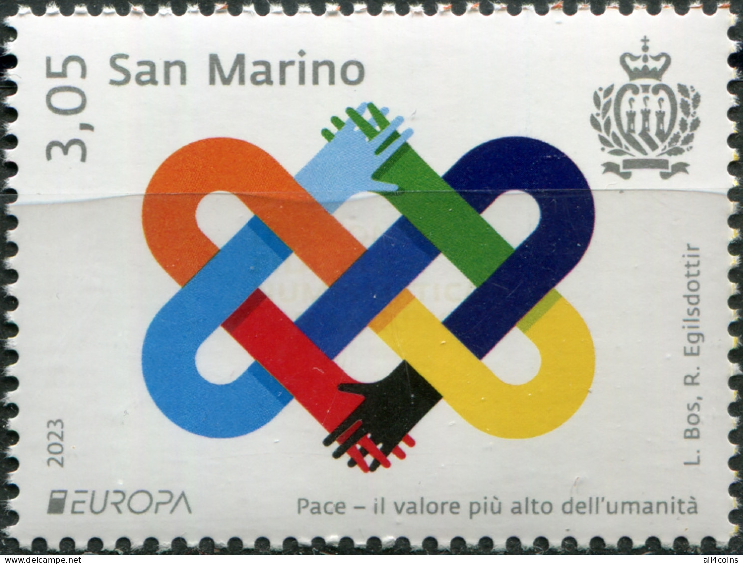 San Marino 2023. Peace, Humanity's Highest Value (MNH OG) Stamp - Unused Stamps