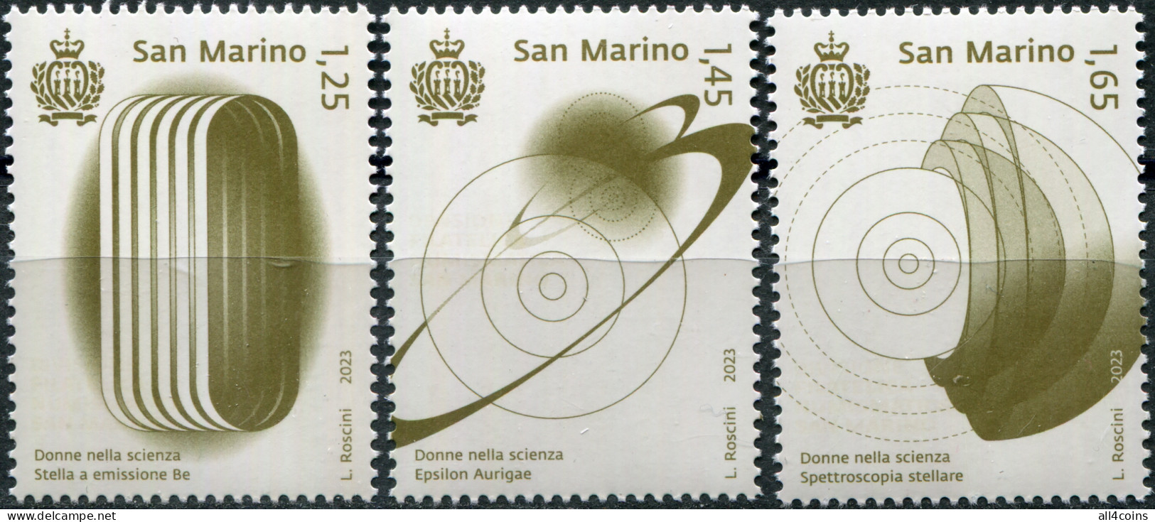 San Marino 2023. International Women's Day In Science (MNH OG) Set Of 3 Stamps - Nuevos