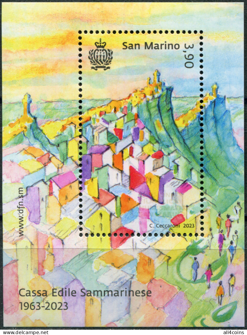 San Marino 2023. 60 Years Of The San Marino Building Fund (MNH OG) S/S - Nuovi