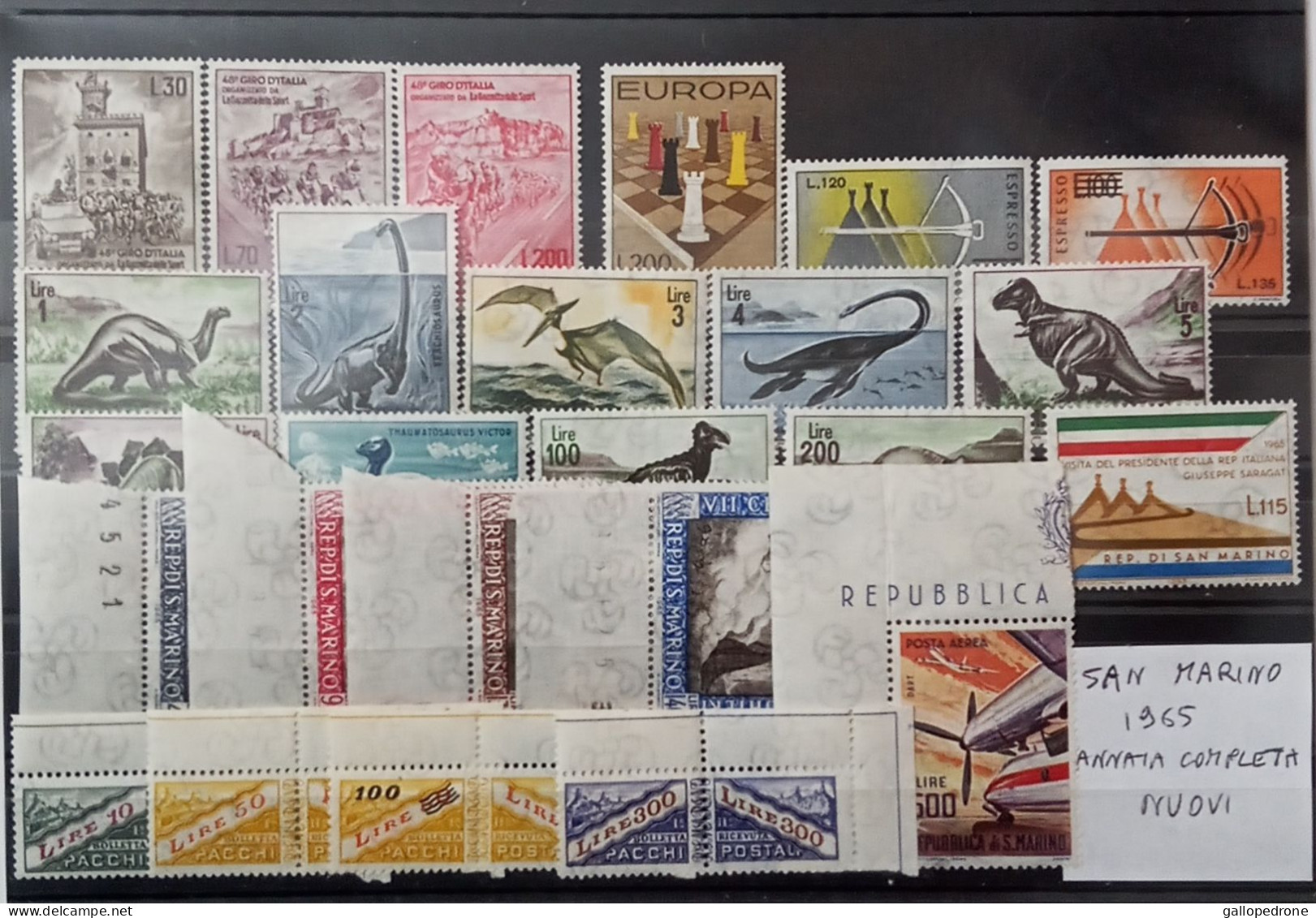 1965 San Marino, ANNATA COMPLETA 18 Val.+ 1 P.A.+2 EXP+8 PACCHI - Nuovi - MNH ** - Nuevos