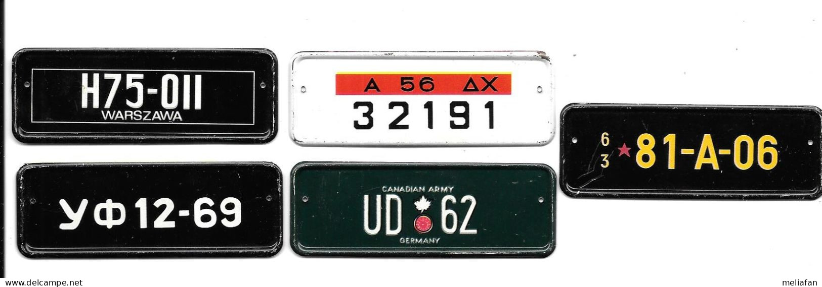 GF2322 - MINI PLAQUES CAFES ROMBOUTS - U.R.S.S. - POLOGNE - GRECE - YOUGOSLAVIE - ARMEE CANADIENNE - Number Plates