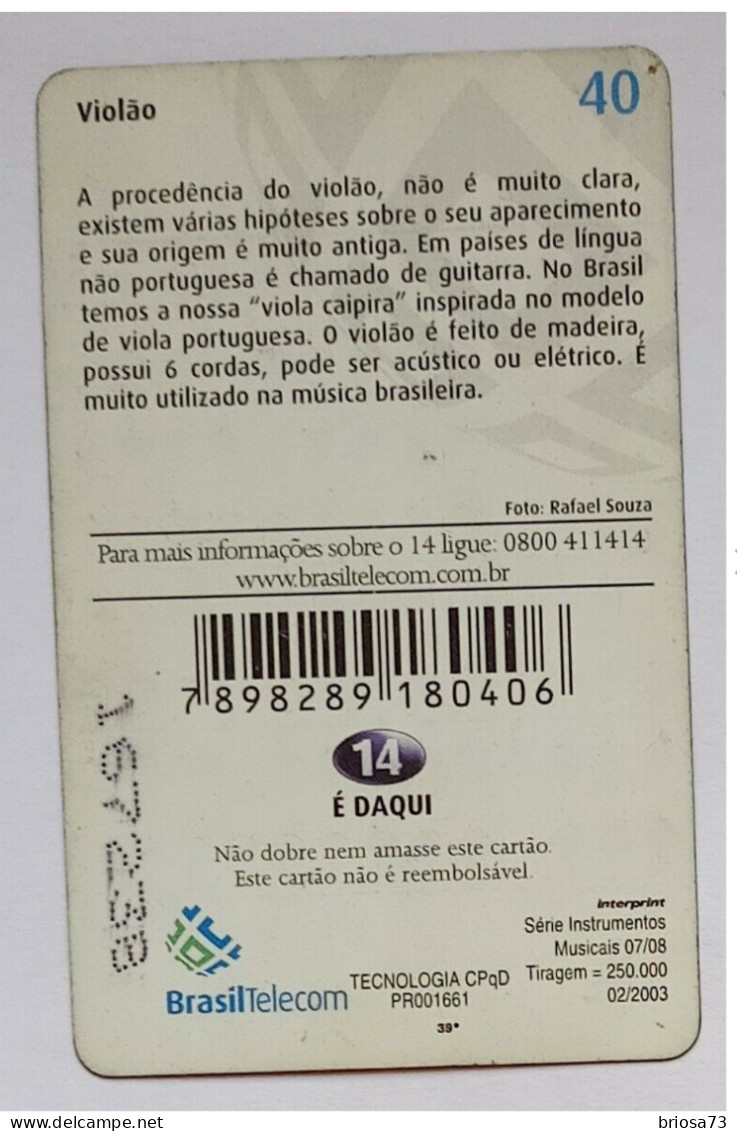 Musical Instruments, Viola, Guitar.  Brasil Telecom.  2008  Used - Otros – América