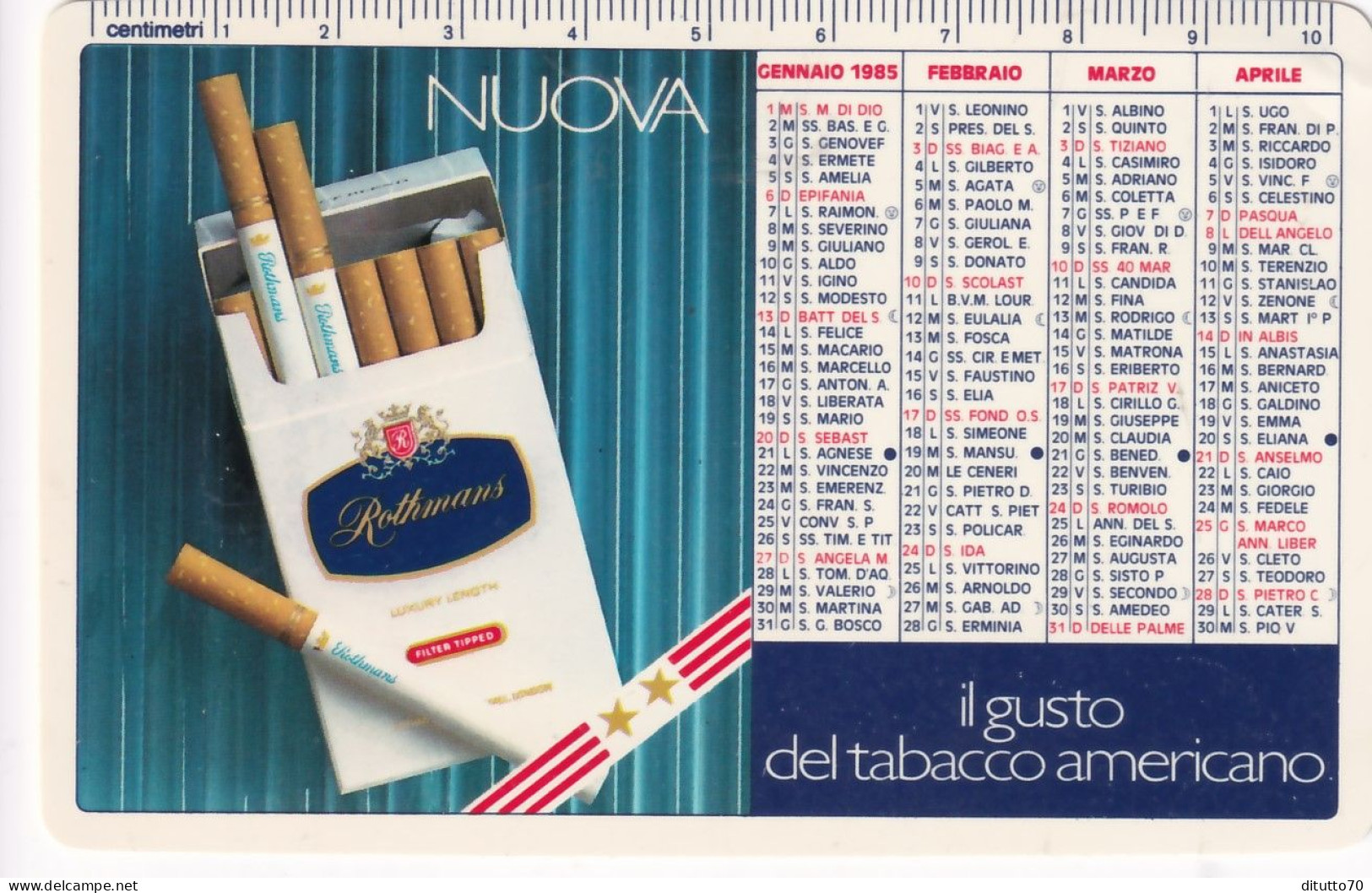Calendarietto - Nuova Rothmans - Anno 1985 - Small : 1981-90