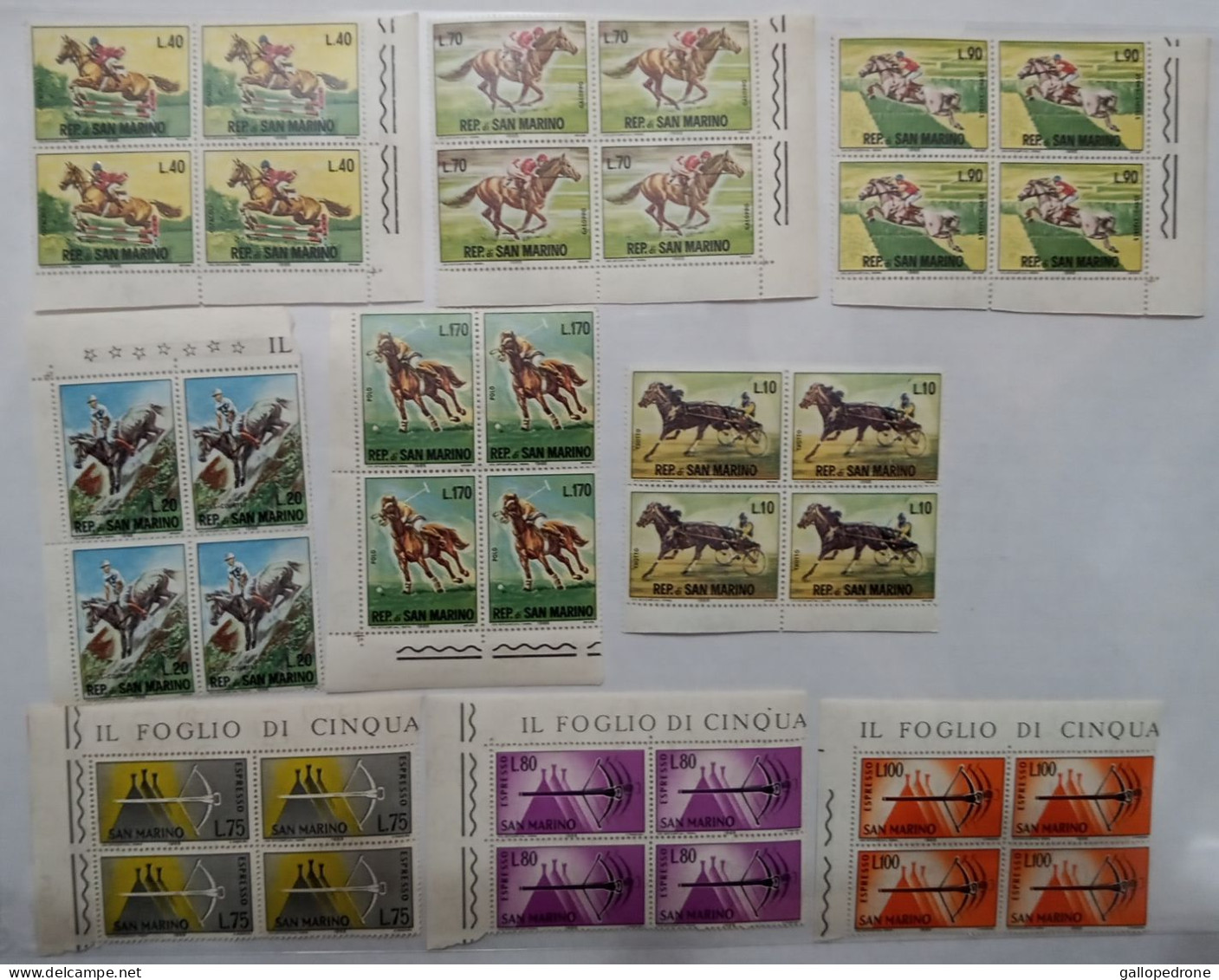 1966 San Marino, 2 Serie Complete (con EXP) In Quartina D'angolo - Nuovi MNH ** - Unused Stamps