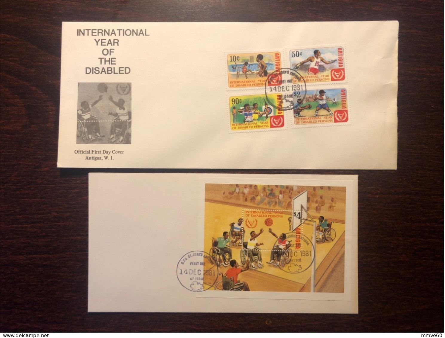 ANTIGUA FDC COVER 1981 YEAR DISABLED PEOPLE IN SPORTS HEALTH MEDICINE STAMPS - 1960-1981 Ministerial Government