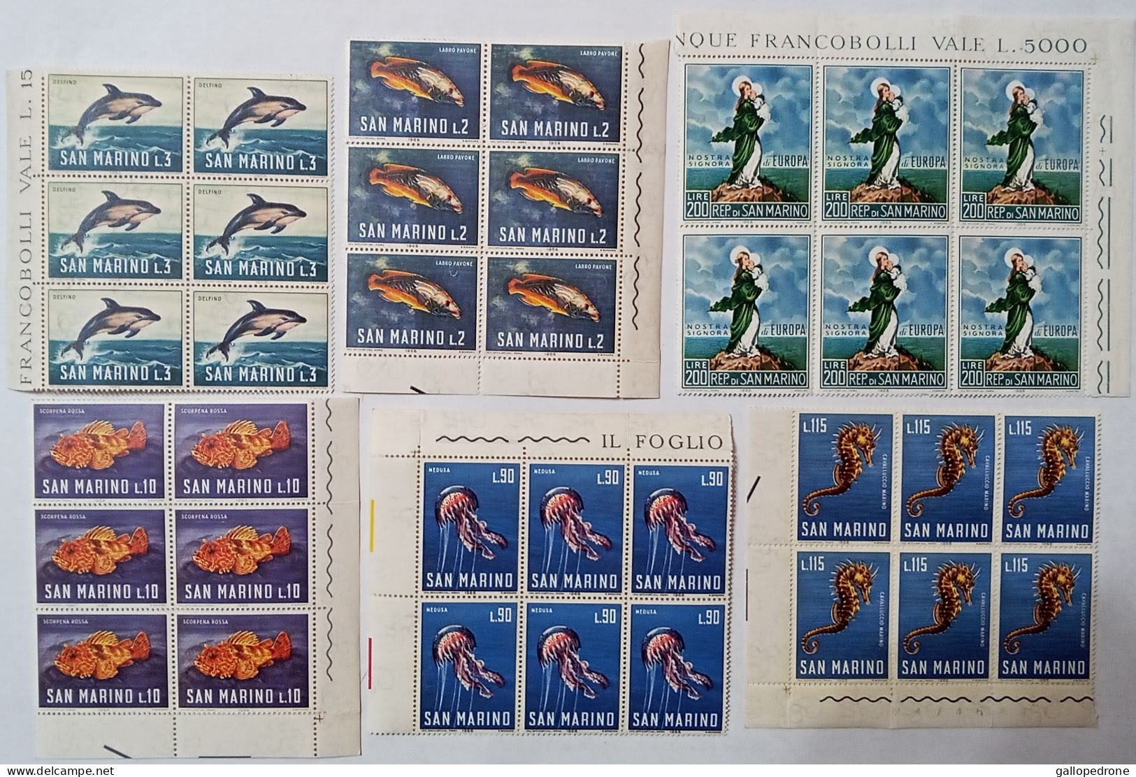 1966 San Marino, 6 Blocchi Da 6 Valori - Nuovi MNH ** - Nuevos