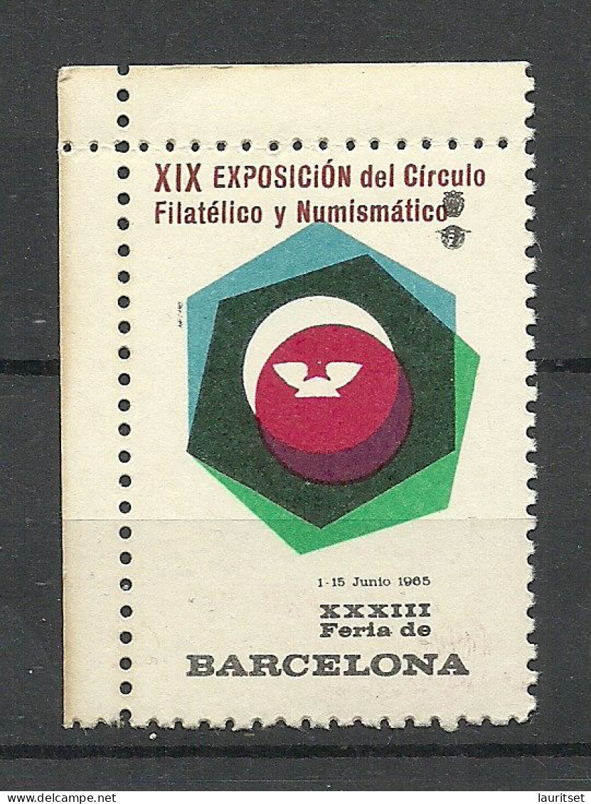 ESPANA Spain 1965 XIX Philatelic And Numismatic Exhibition Barcelona MNH - Briefmarkenausstellungen