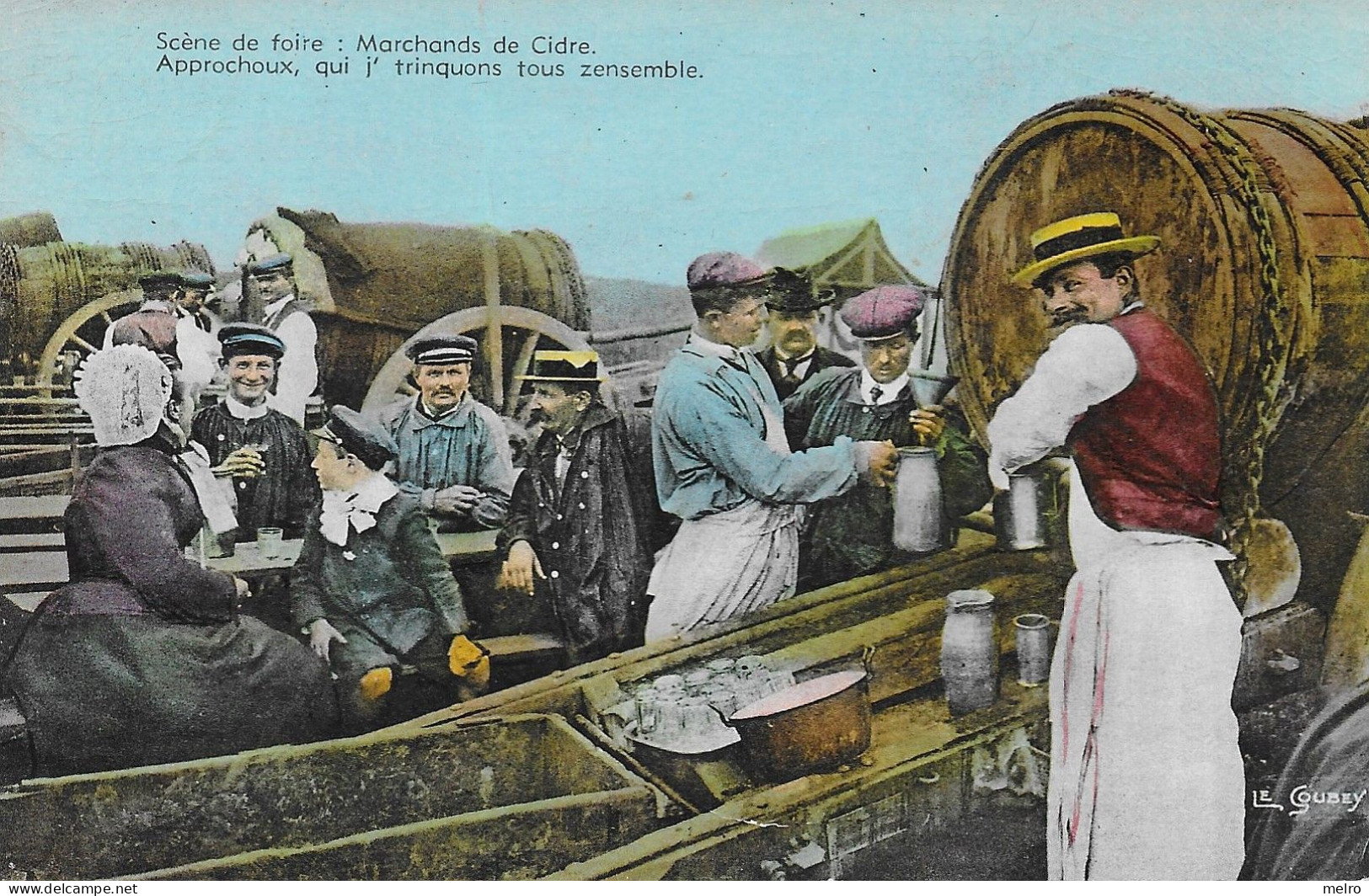 CPA - Normandie Scène De Foire - Marchands De Cidre - Approchoux Qui J'trinquions Tous Zensemble - Foires