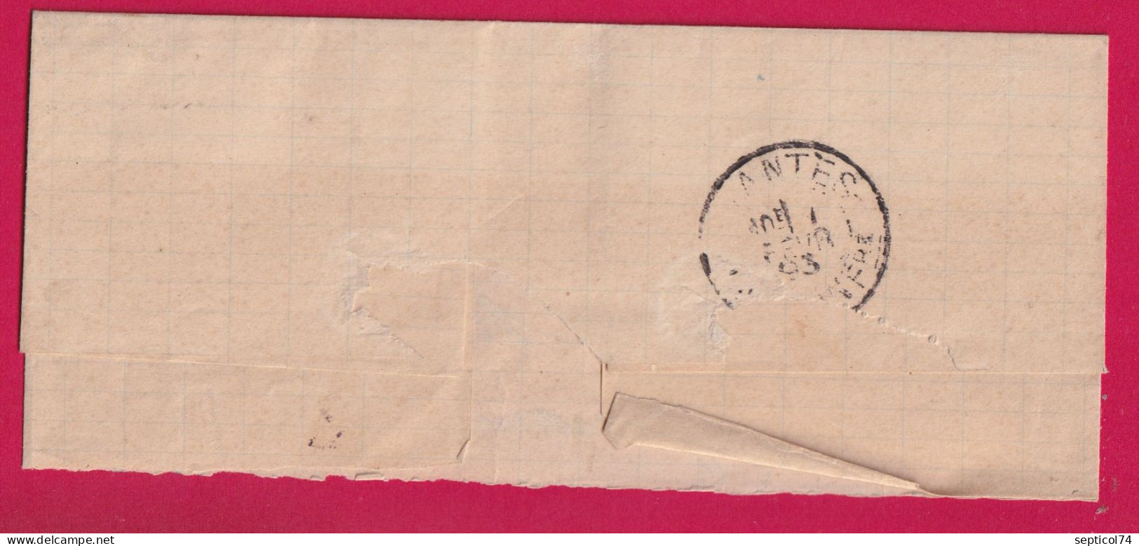 LA REUNION N°20 PAIRE + 21 BANDE DE 4 CAD ST DENIS EN BLEU POUR NANTES 1893 FRAGMENT DE LETTRE - Briefe U. Dokumente