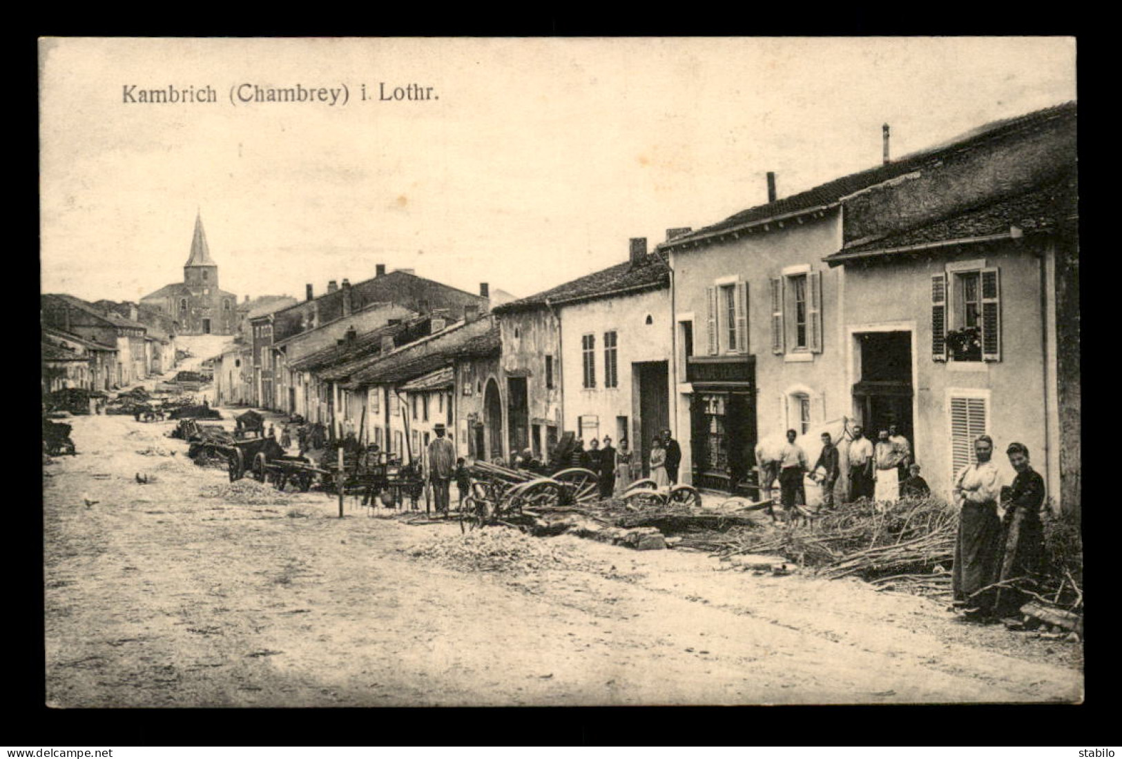 54 - CHAMBREY - KAMBRICH - RUE ANIMEE - CARTE ALLEMANDE - Chambley Bussieres