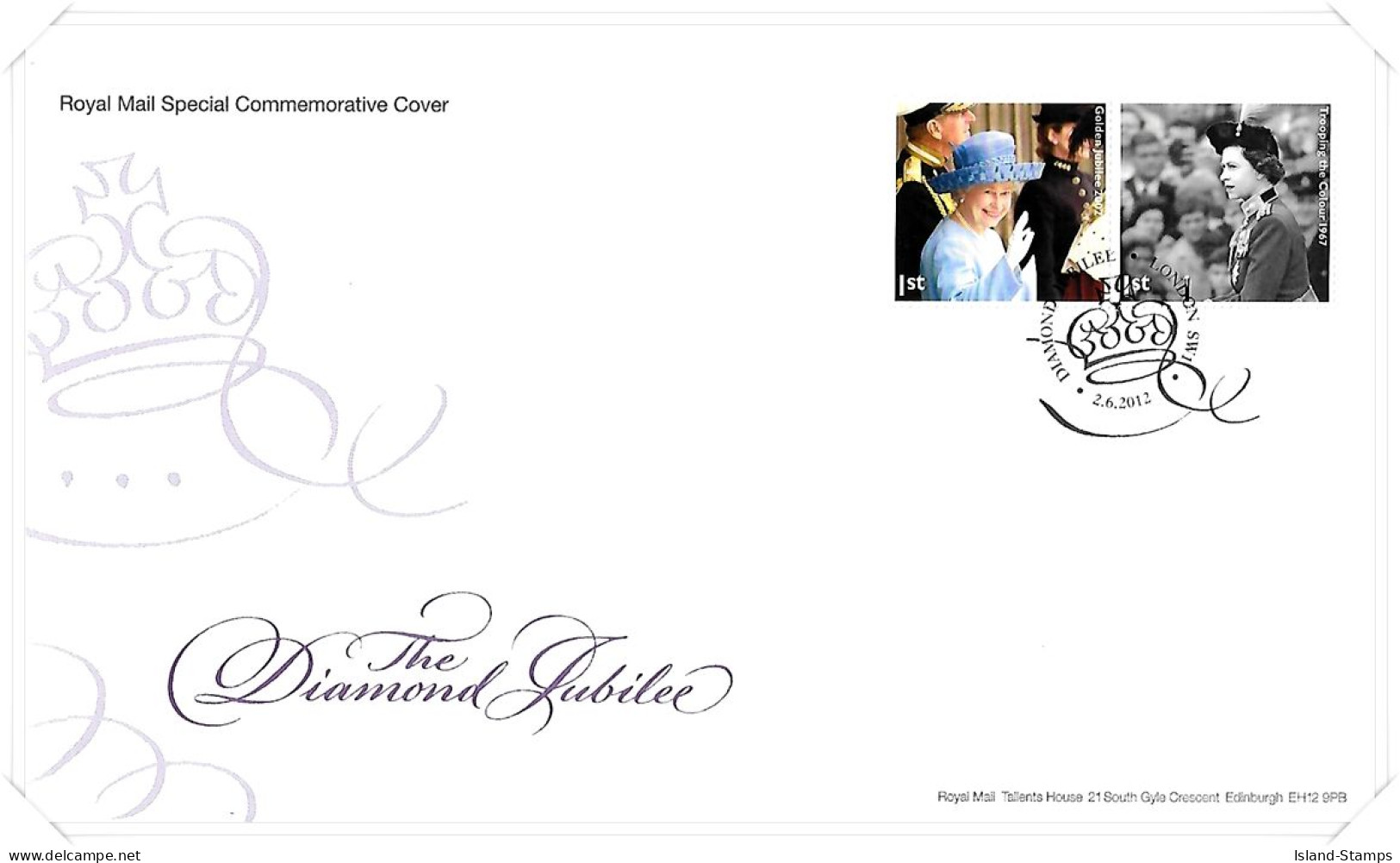 2012 The Diamond Jubilee Unaddressed FDC Hrd4 - 2011-2020 Decimal Issues