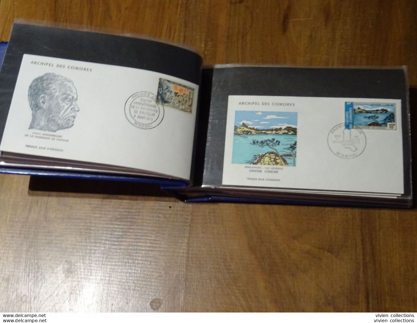 Comores Polynésie Française album lettres principalement 1er jours dont intéressantes et quelques timbres divers en vrac