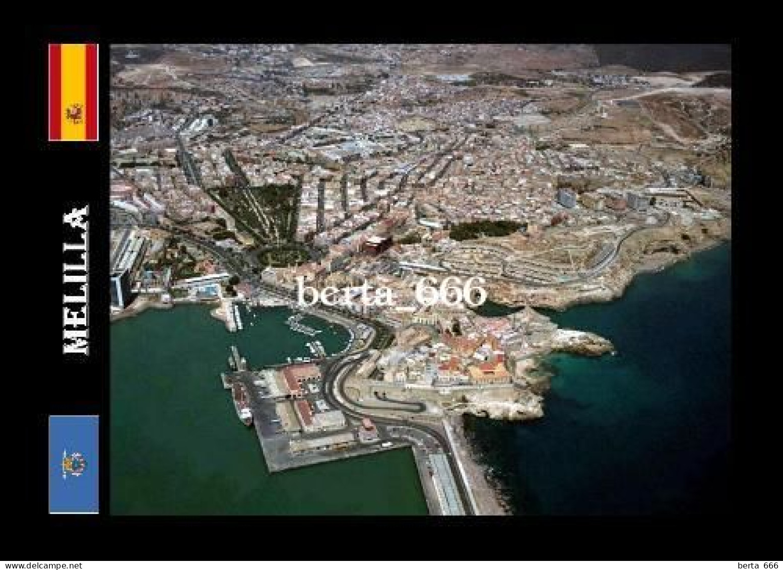 Melilla City Port Aerial View Spain North Africa New Postcard - Melilla