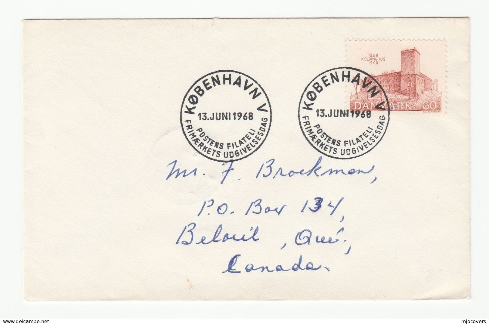 1968 GB Cds BELOEIL SUB 4 On COVER From Denmark Stamps Fdc - Covers & Documents