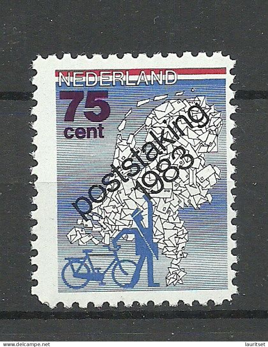 NEDERLAND Netherlands Stadspost Local Mail Privatpost 1983 Postal Strike Poststaking MNH Fahrrad Bycycle Postman - Vélo