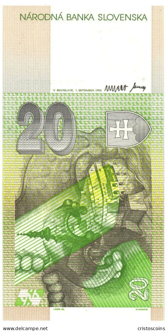 Slovacchia 20 Corone 2000 Emissione Commemorativa Issue UNC P-34 (B/74 - Slowakije