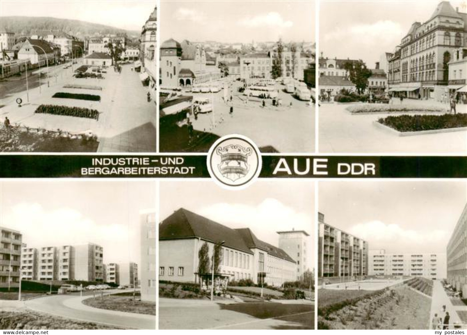 73962452 Aue__Sachsen Markt Karl Marx Platz Bruenlasberg Wilh Pieck Schule - Aue