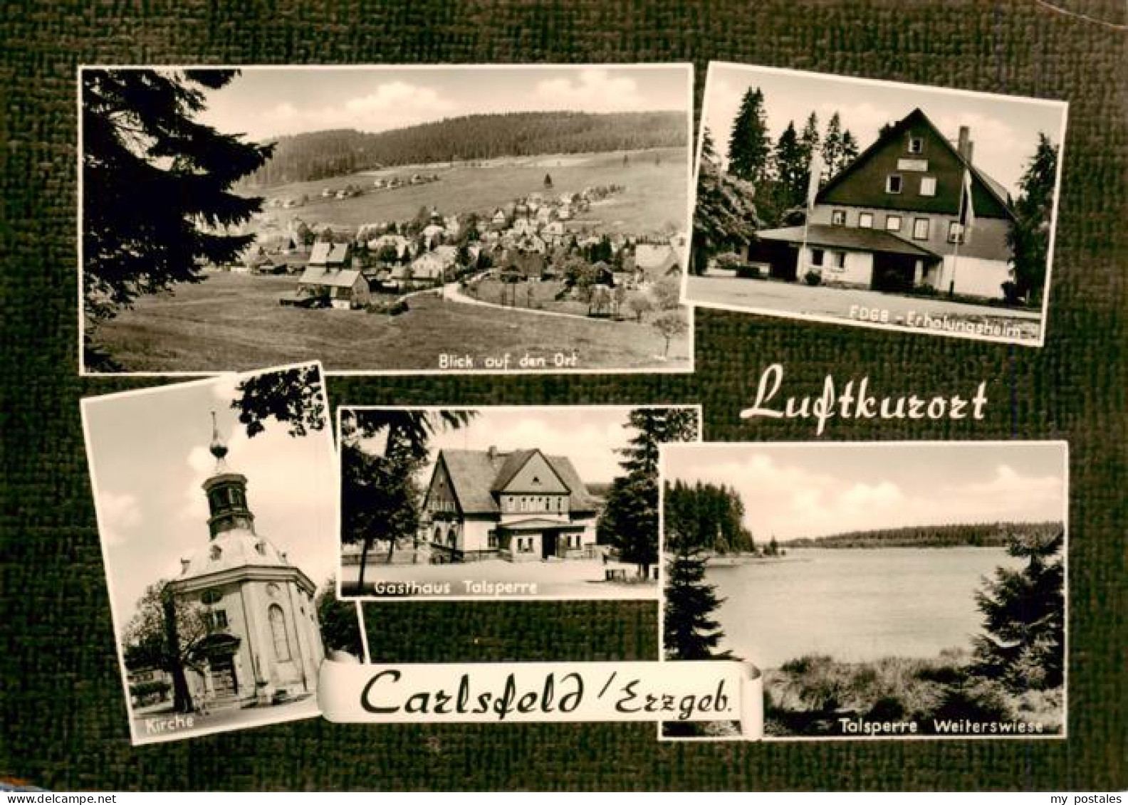 73962401 Carlsfeld_Erzgebirge Panorama FDGB Erholungsheim Kirche Gasthaus Talspe - Eibenstock