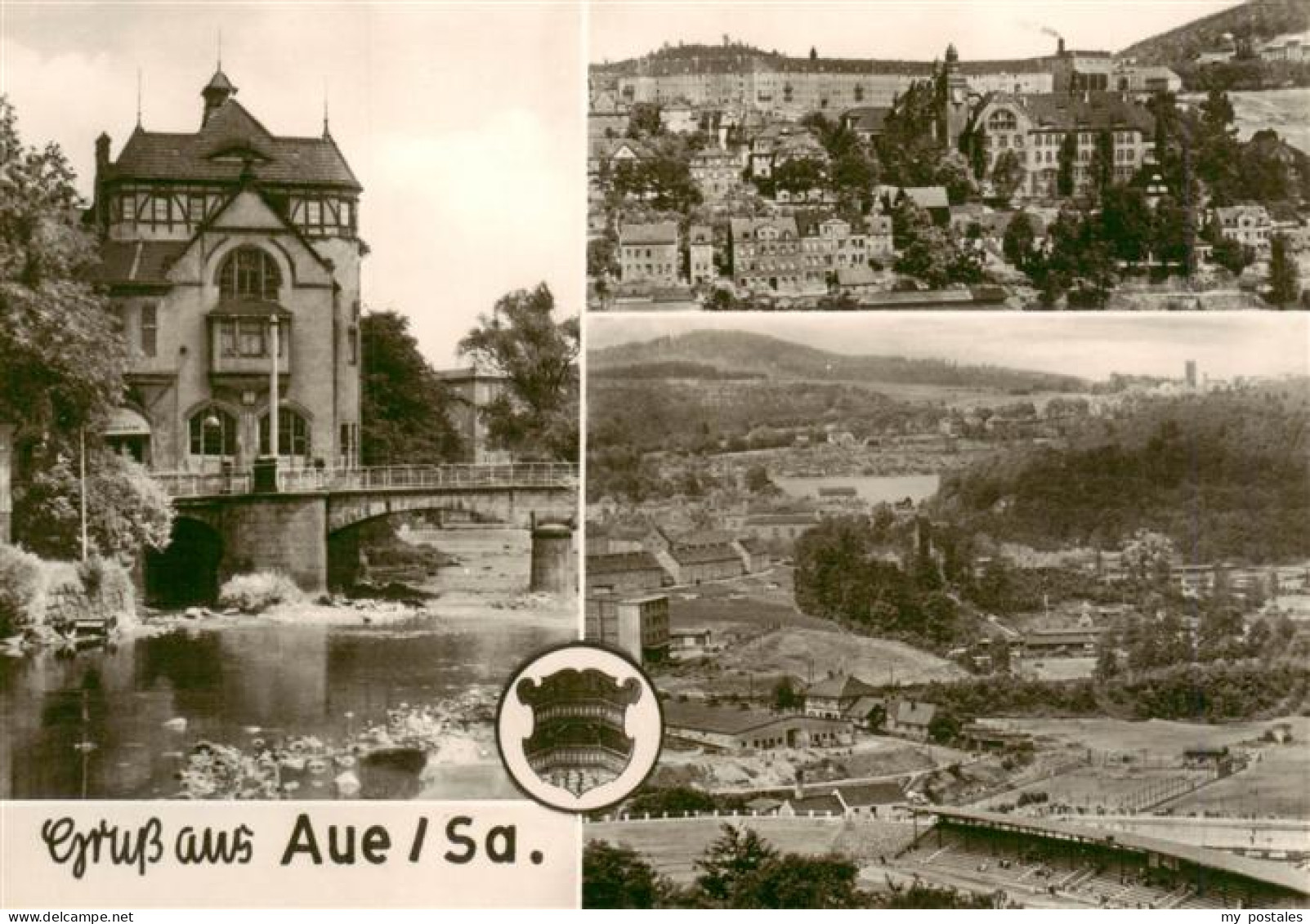 73962371 Aue__Sachsen Am Muldetal Blick Zum Zeller Berg Stadion Otto Grotewohl - Aue