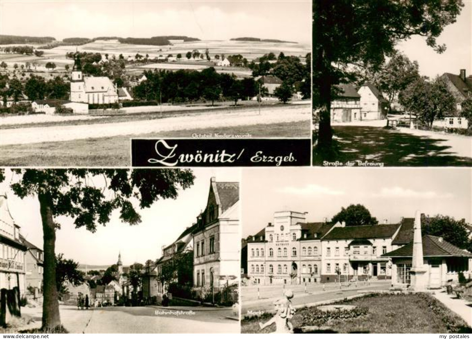 73962369 Zwoenitz_Sachsen Panorama Strasse Der Befreiung Bahnhofstrasse Markt - Zwönitz