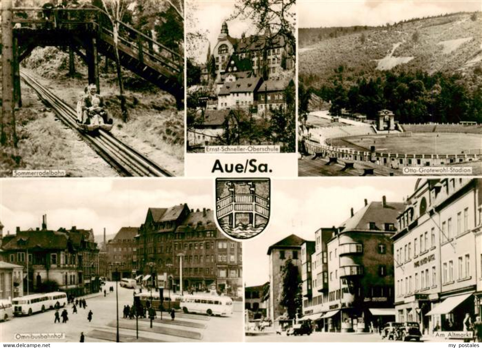 73962362 Aue__Sachsen Sommerrodelbahn Ernst Schneller Oberschule Otto Grotewohl  - Aue